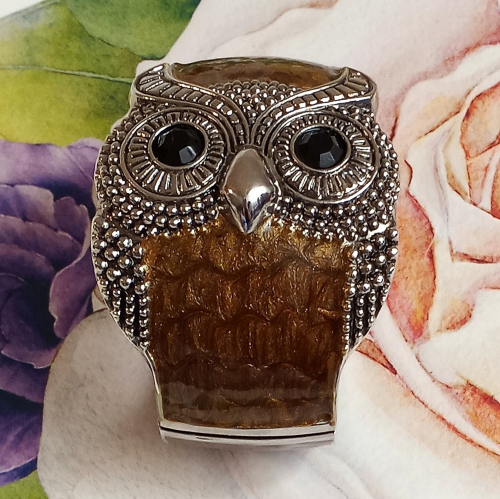 Vintage Hinged Owl Bracelet
